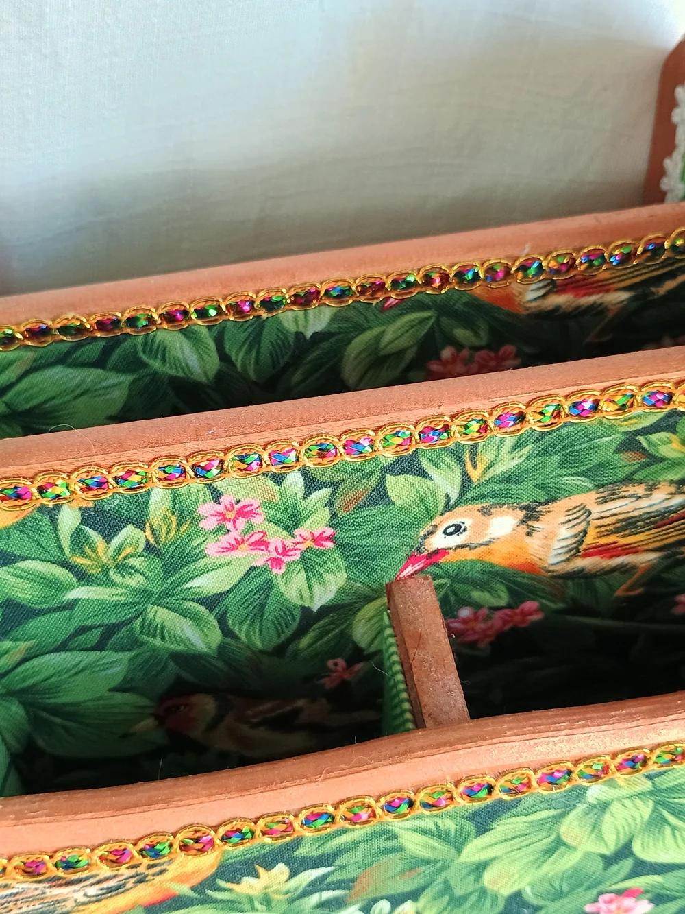 🩵 COTTAGE CORE 🩵 Handmade Wood Organizer W Nature Theme, Lazy Susan, Bird Core